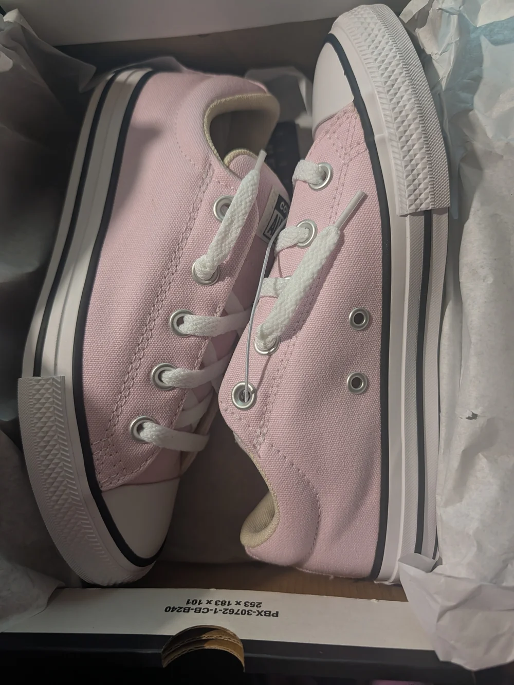 Converse Allstar Kids' Lace up Street Ox Low Sneakers - Light Pink Size 3